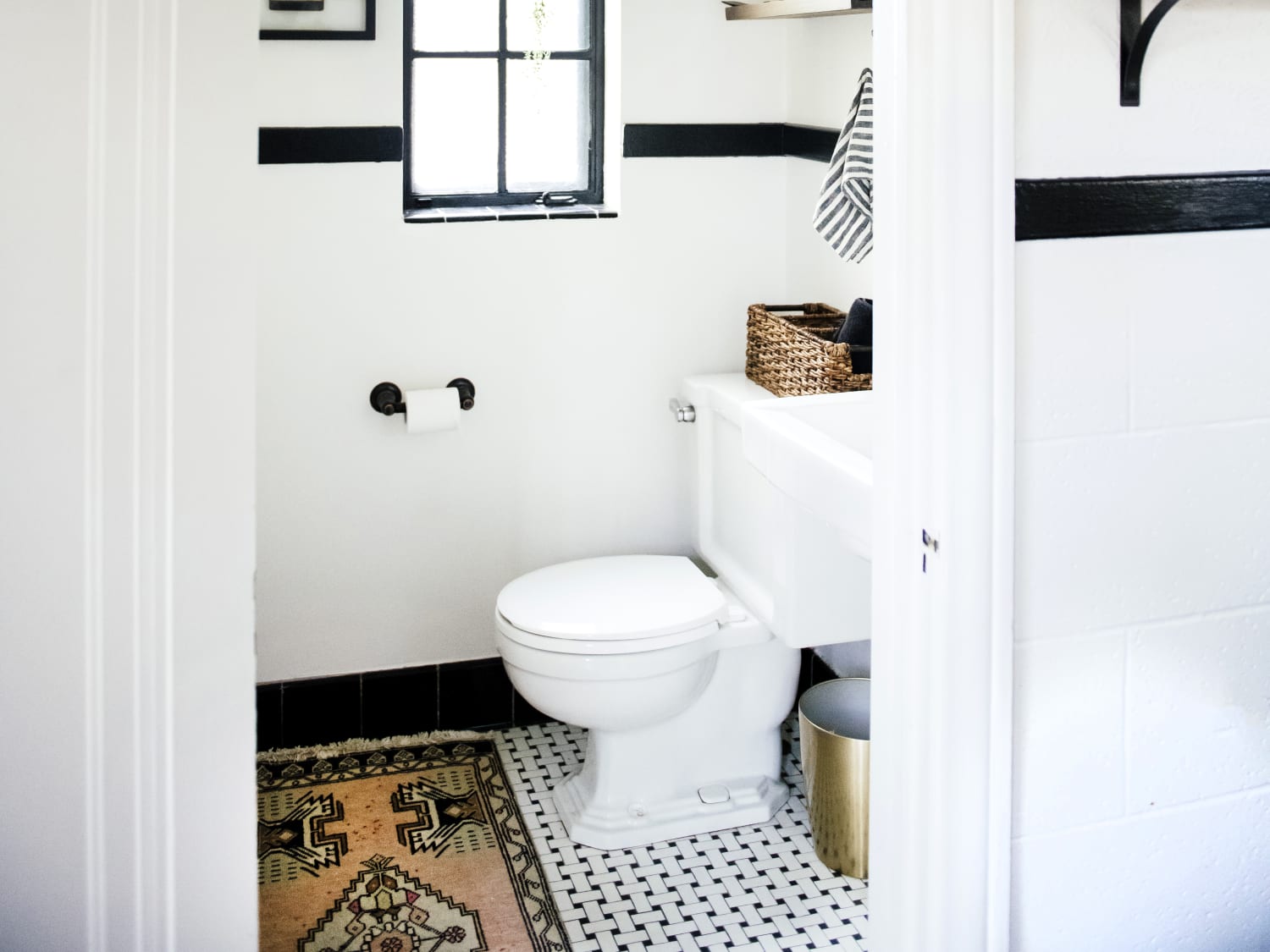 White bathroom outlet